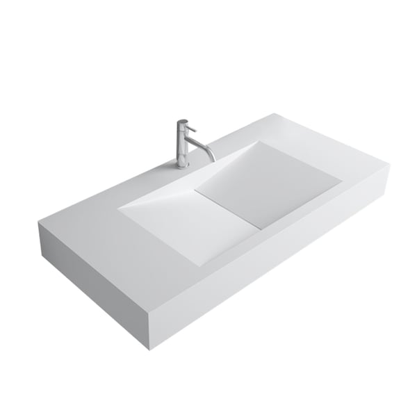 Free Shipping on Matte White WallMount Floating Sink Solid Surface
