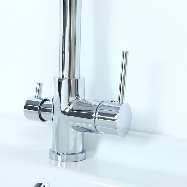 Modern Kitchen Mixer Tap with Sprayer Brass Pull Out Faucets Chrome Monobloc 3in1Homary