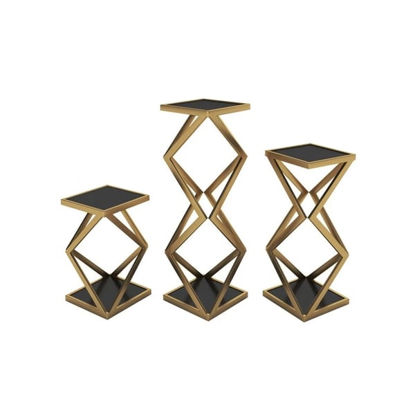 Black Plant Stand 2Shelf Gold Plant Pot Stand for Indoor in Large Homary