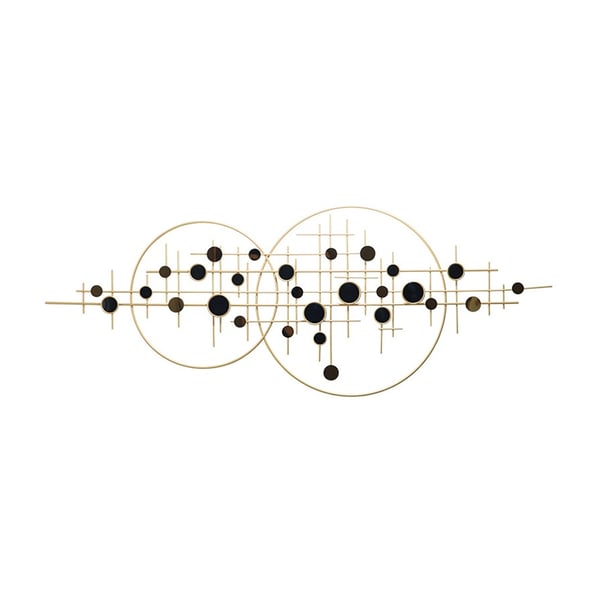 Luxury Modern Multi-Circles Gold & Black Metal Hanging Wall Decor | Homary