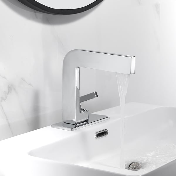 Chrome Waterfall Single Handle Bathroom Sink Faucet Solid Brass with