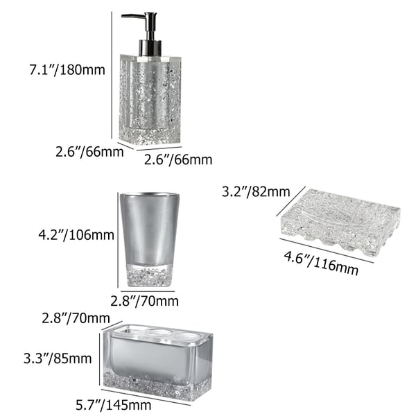 Modern Luxury Countertop Bathroom Accessories Set Homary