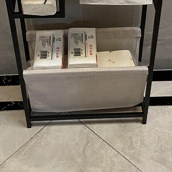 750mm Bathroom Storage Shelves Toilet Roll Holder with Removable Linen