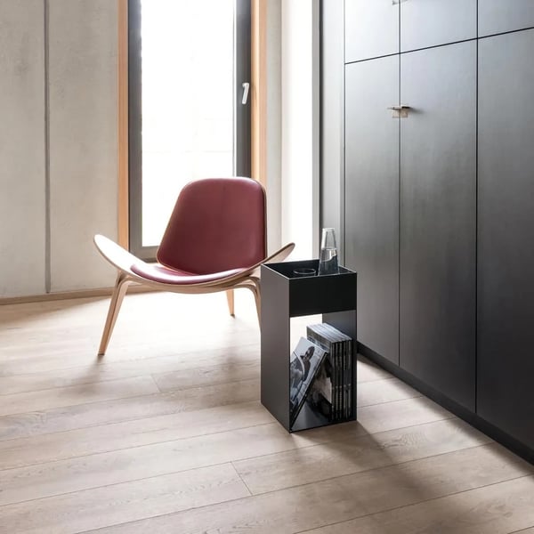 Modern Black Side Table with Storage End Table Metal Homary UK