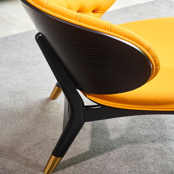 Modern Orange Velvet Accent Chair - Textured Upholstered Lounge Arm Chair With Metal Legs, 28.9"W X 35.2"D
