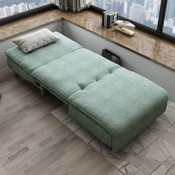 Modern Full Sleeper Sofa LeathAire Armless Metal Frame Sofa Bed