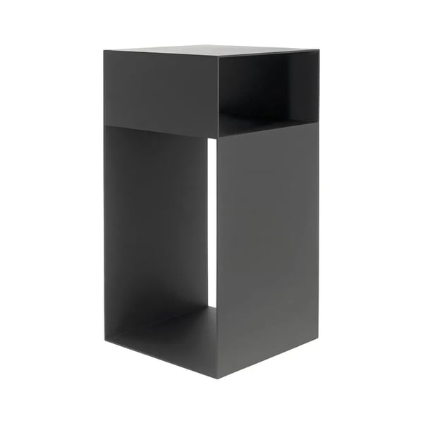 Modern Black Side Table with Storage End Table Metal Homary UK