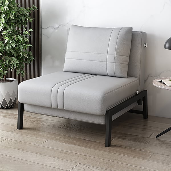 Gray 33.5" Sofa Bed Leathaire Upholstered Convertible SofaHomary