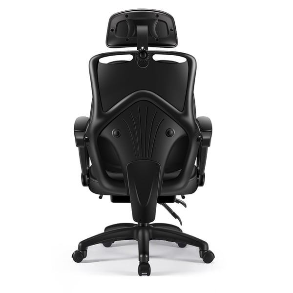 Swivel Office Chair with Lumbar Support & Armrests Task Chair in Black