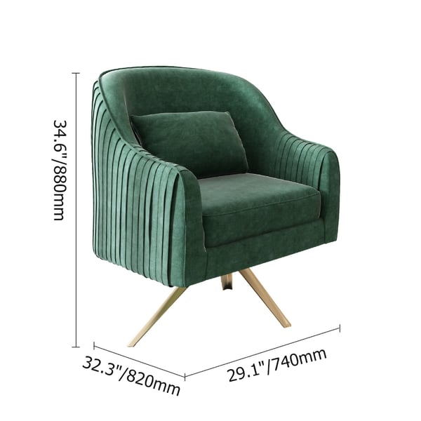 Pink Velvet Accent Chair Modern Upholstered Arm Chair Pillow Included