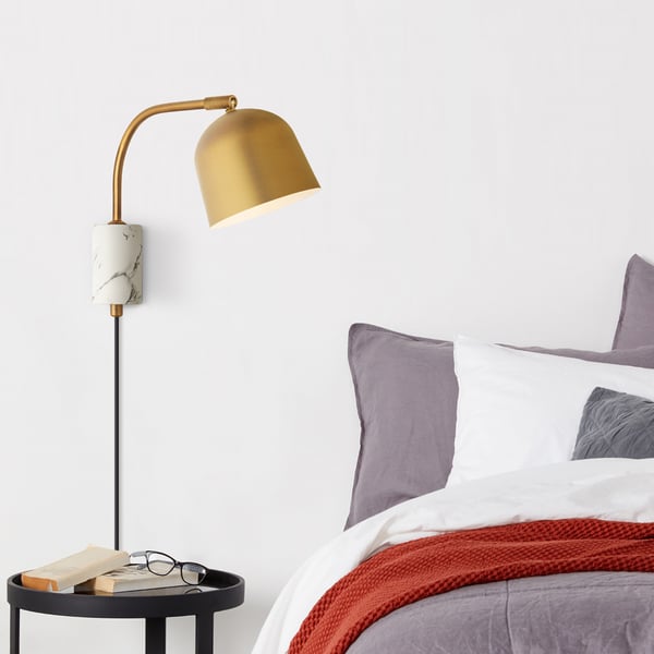 Modern Brass Plugin Wall Sconce Rotatable Indoor Wall Light Homary