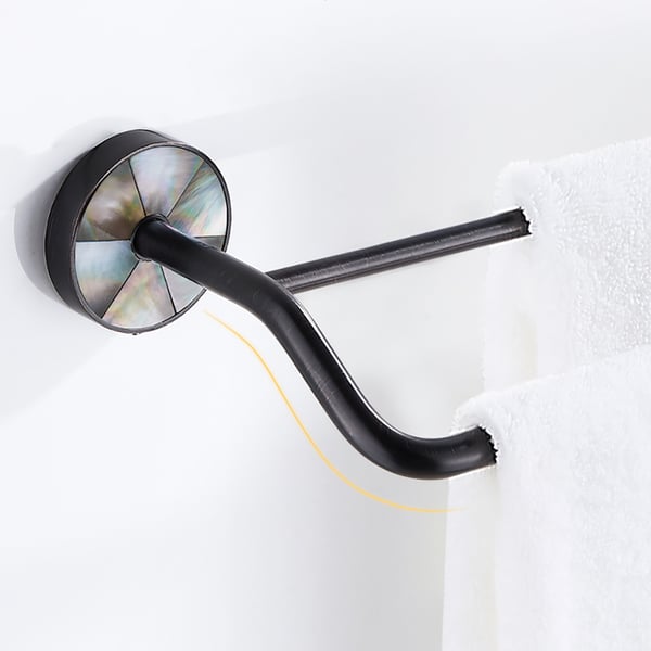 Black Modern Double Towel Bar Brass &ShellHomary