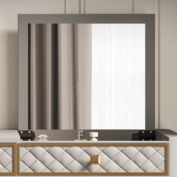 Grey Makeup Vanity Set Flip Top Dressing Table with Homary UK