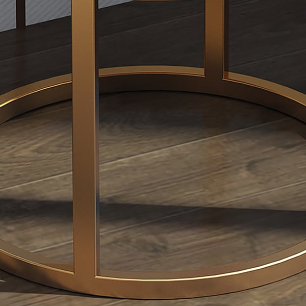 Gray Marble End Table with Drawers Marble Frame Round Side Table Homary