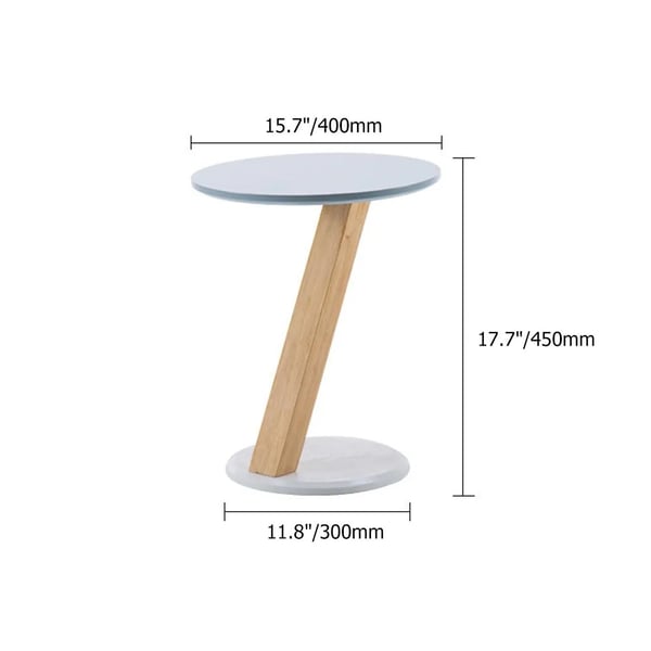 Blue Small Side Table ZShaped Wooden End Table Homary