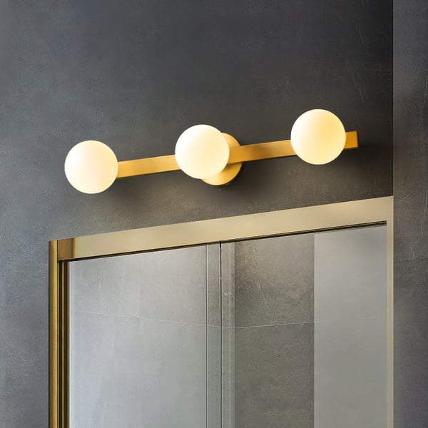 Modern LED White Glass Globe Vanity Light 2 Light Indoor Wall LightHomary