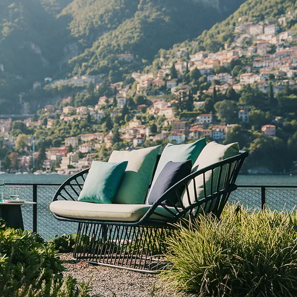 Outdoor Sofa Loveseat Black Homary UK