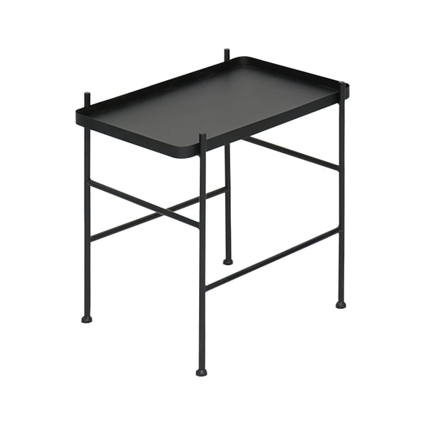 Black End Table with Tray Top Metal Frame Side TableHomary