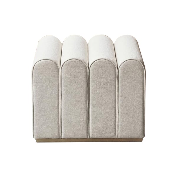 White Tufted Pouf Ottoman Upholstered Velvet Ottoman Footrest in Gold