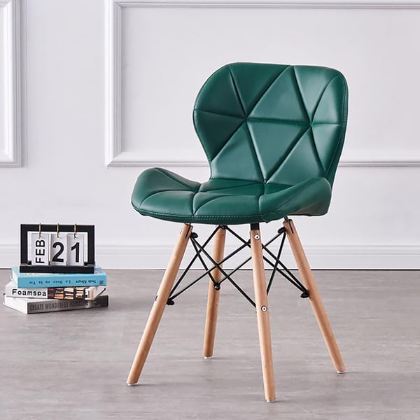 Morden Dining Chair Bucket Seat Upholstered Armless PU Leather Solid