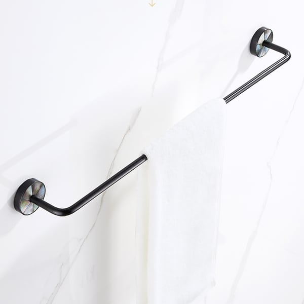 Black Modern Towel Bar Brass &Shell Homary UK