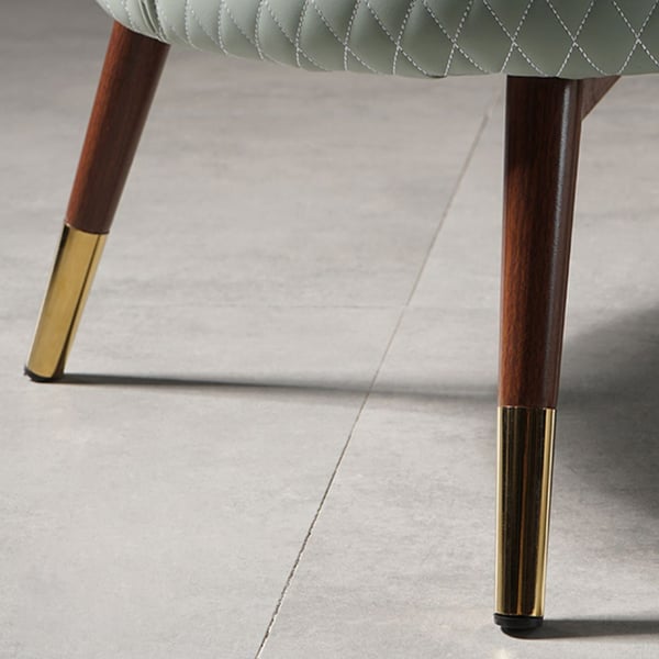 Light Green Accent Chair Tufted Upholstered PU Leather Modern Accent