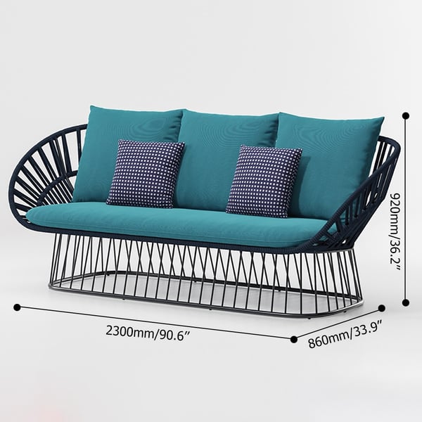 Outdoor Sofa Loveseat Black Homary UK