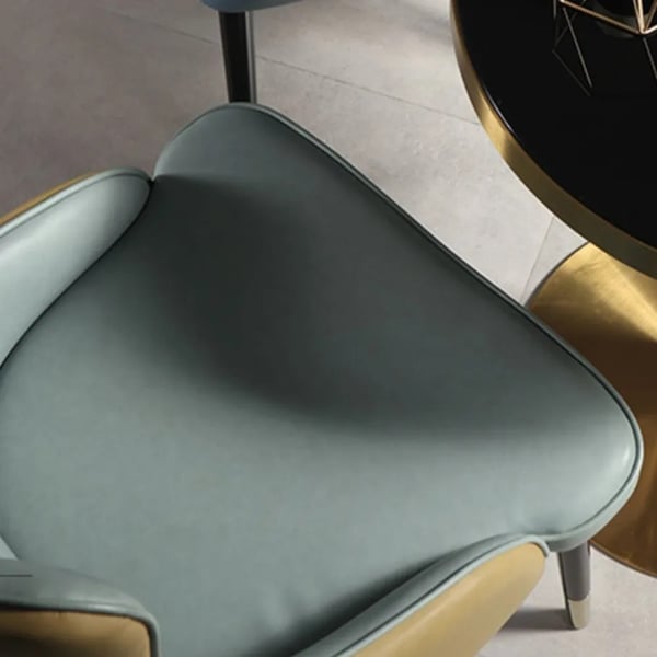 Modern Light Green Tufted Dining Chair High Back Upholstered PU Leather