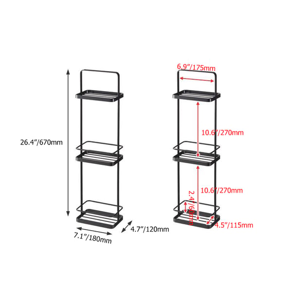 3-Tier Modern Bathroom Freestanding Storage Shelf | Homary UK
