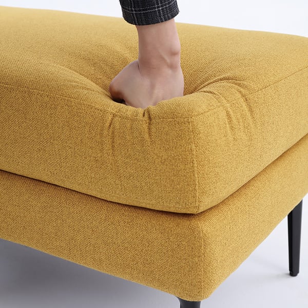 47" Modern Upholstered Bench Yellow Homary