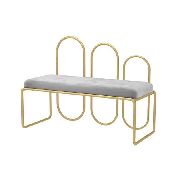 1000mm Contemporary Entryway Upholstered Bench in Grey Homary UK