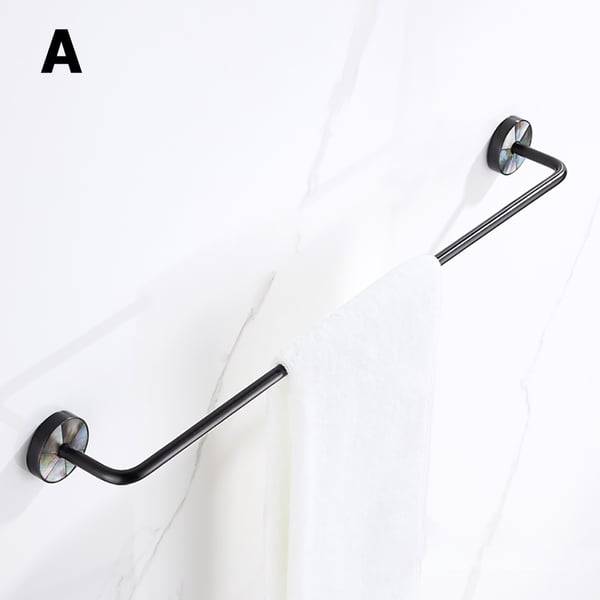 Black Modern Towel Bar Brass &Shell