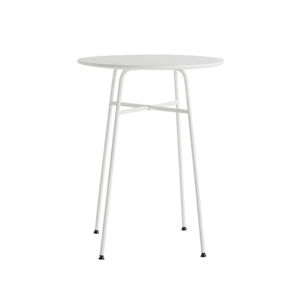 600mm Metal Round Bar Table Modern Pub Table in White Homary UK