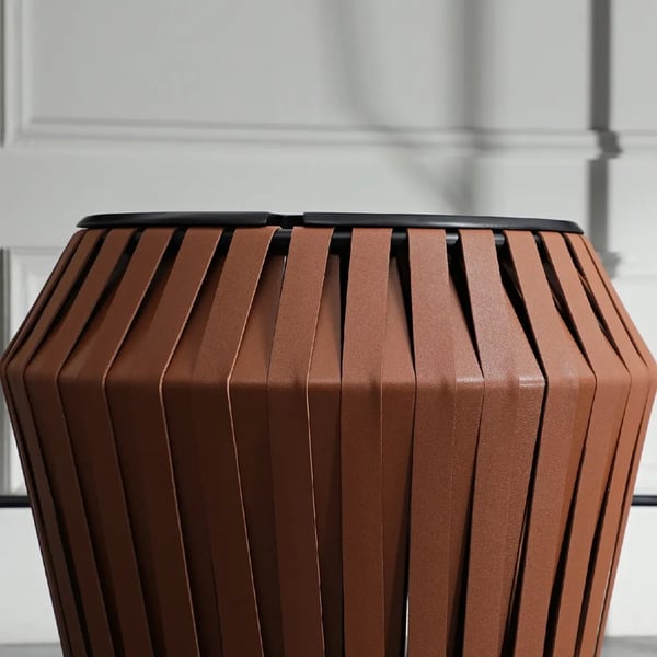 Brown End Table with Storage Bin Side Table Metal Homary UK