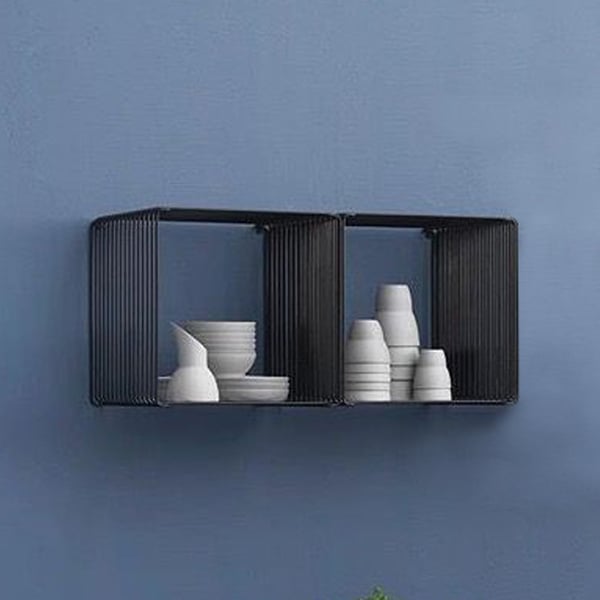 Modern Wall Mounted Nightstand Floating Shelving in Black Homary