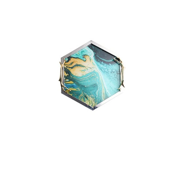 Modern Tray Desk Organizer for Entryway in Metal Set of 2 Homary UK