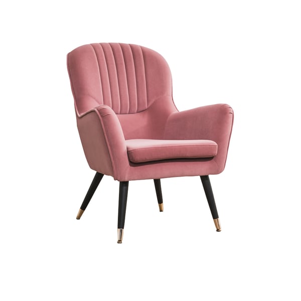 Pink Accent Chair Velvet Upholstered Accent Chair Midcentury ChairHomary
