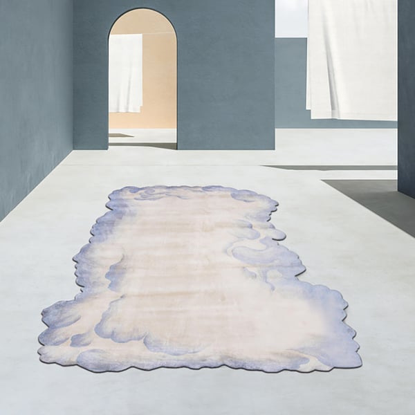 1800mm x 2700mm Handmade Creative Irregular Purple White Area Rug ...