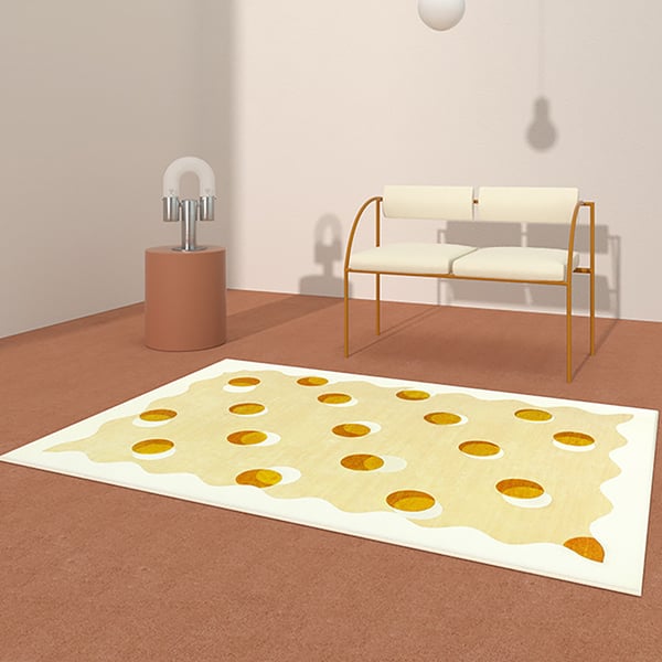 2100mm x 2100mm Cheese Nylon Yarn Mechanical Area Rug (± 30mm deviation ...