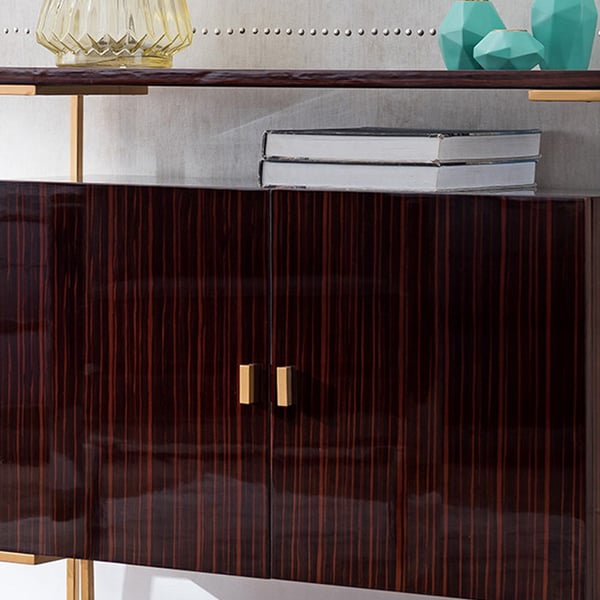 Dark Red Display 1080mm 2 Doors 1 Shelf Gold Finish