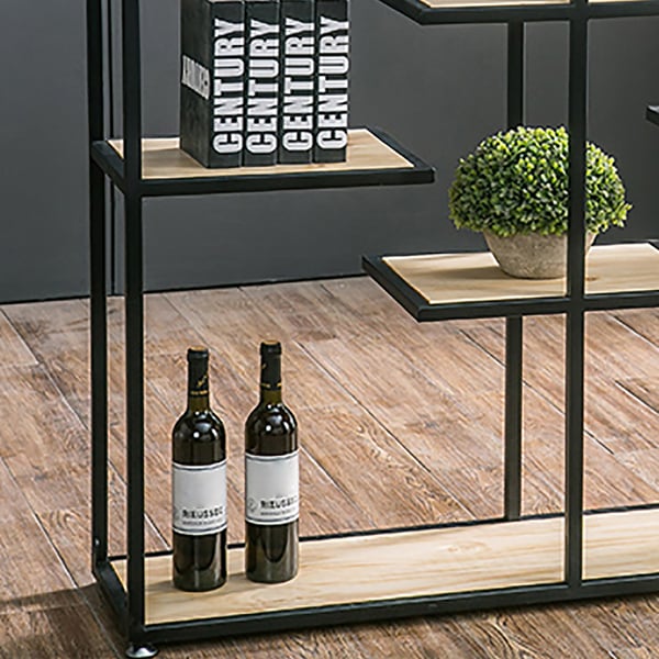 Classic Etagere Bookshelf in Solid Wood & Metal Homary