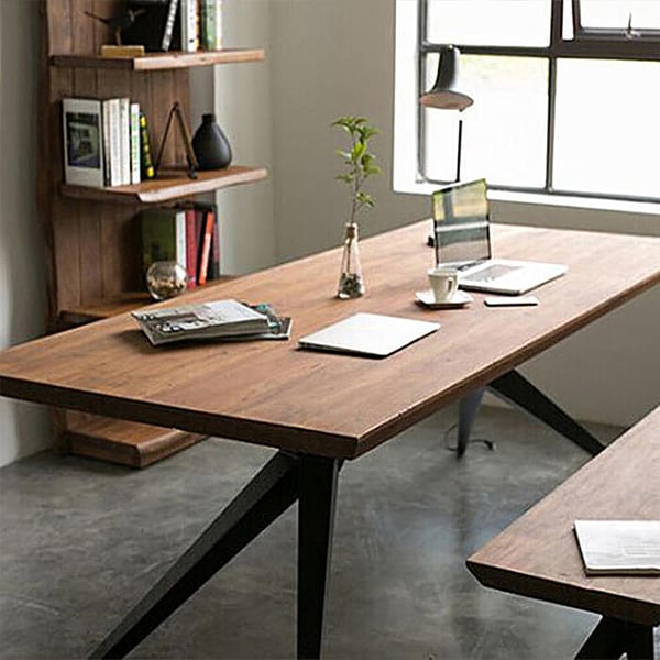 63" Industrial Large Computer Desk Natural Pine Wood Office Desk