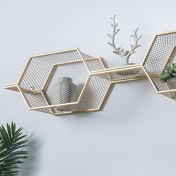 Creative Geometric Wall Mounted Metal Bookshelf Homary AU