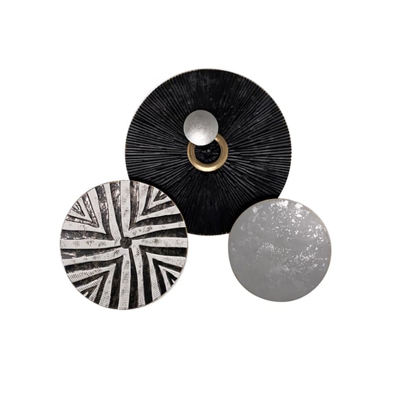 Boho 3Piece Metal Decorative Wall Disc Art Decor Set Homary