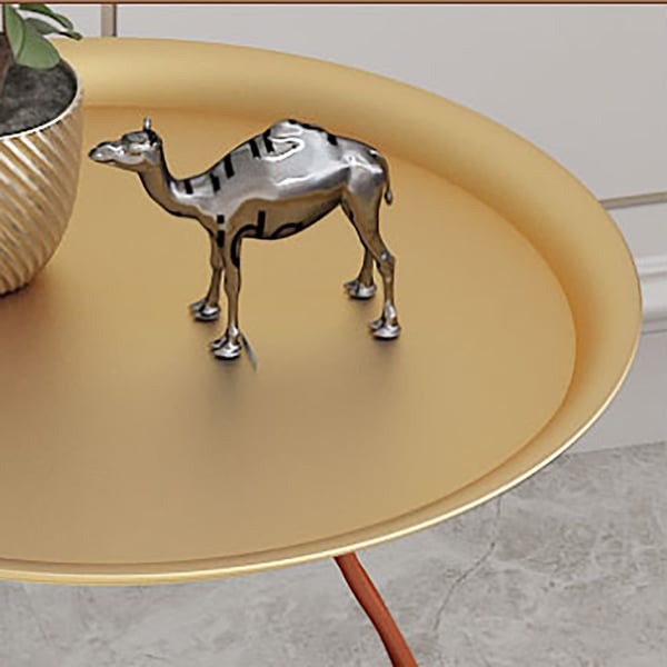 500mm Chic 2Tier Round Metal Side Table VaseShaped in Red & GoldHomary