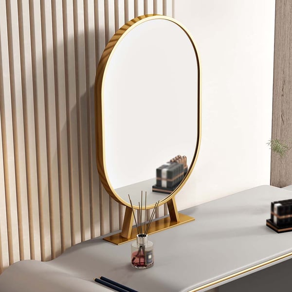 Dark Gray Wood and Metal Makeup Vanity Set with Mirror and Stool Homary