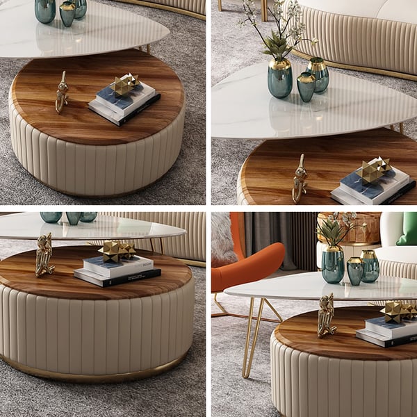 Modern Extendable Nesting Tables Coffee Table Set of 2 | Homary
