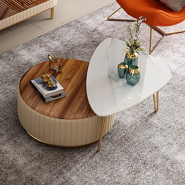 Modern Extendable Nesting Tables Coffee Table Set of 2 | Homary