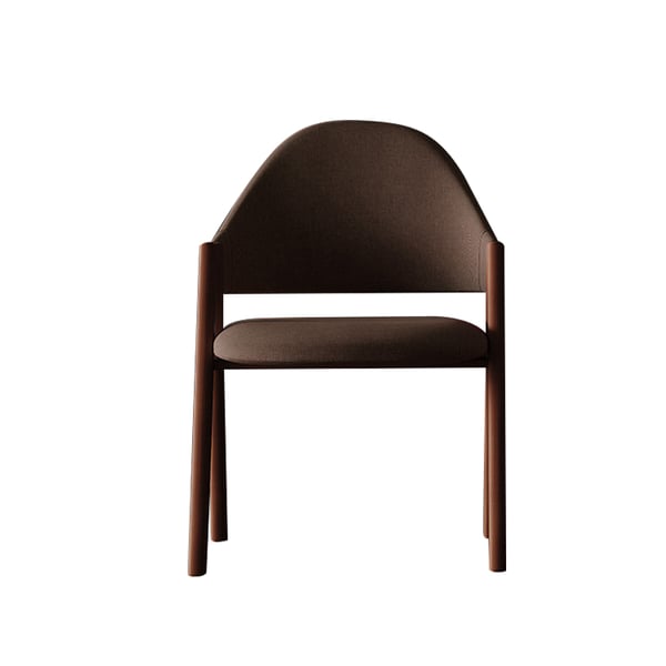 Free Shipping on Brown Linen Upholstered Dining Chair Curved Back Chair