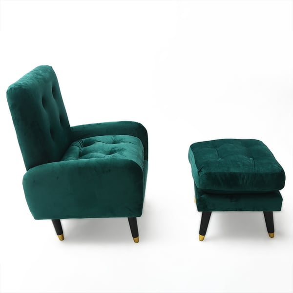 Free Shipping on Scandinavian Green Velvet Chaise Lounge Chair with